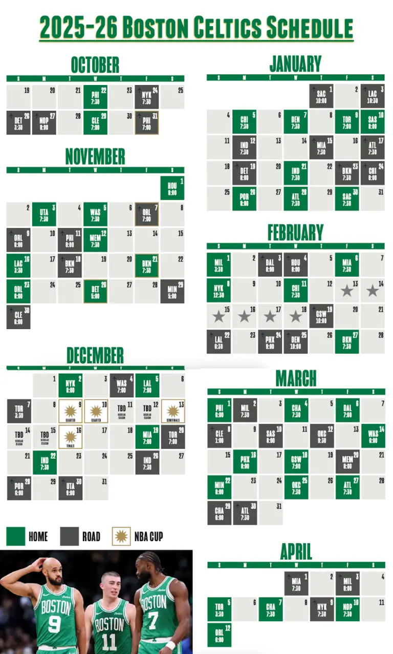 2023-2024 Boston Celtics Schedule Overview