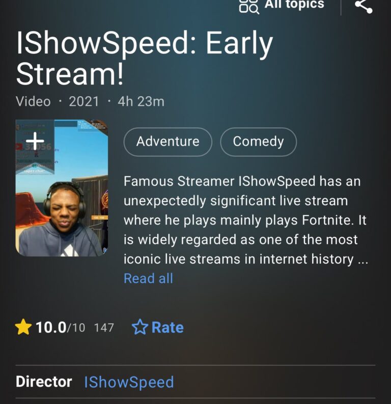 IShowSpeed’s Early Stream: Insights from IMDb Reviews
