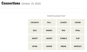 Hints and Strategies for NYT Connections on October 19
