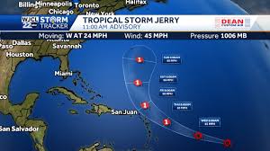 Latest Forecast for Tropical Storm Jerry