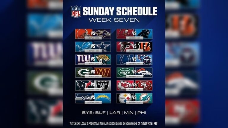 Preview of the Week 7 NFL Schedule