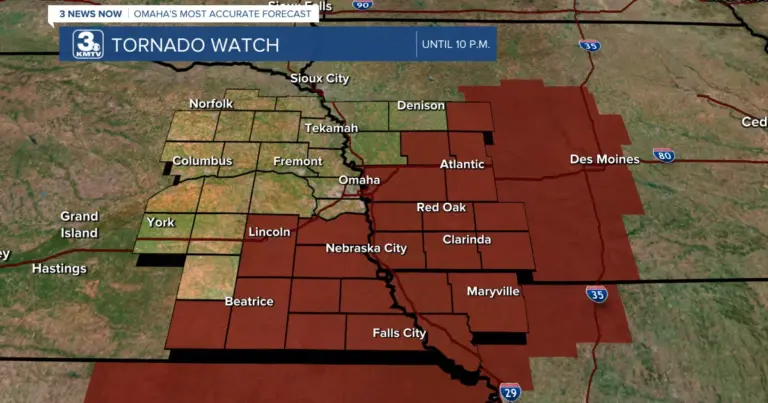 Omaha Weather Update: Tornado Watch and Severe Storm Risks