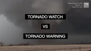tornado warning vs watch — US news
