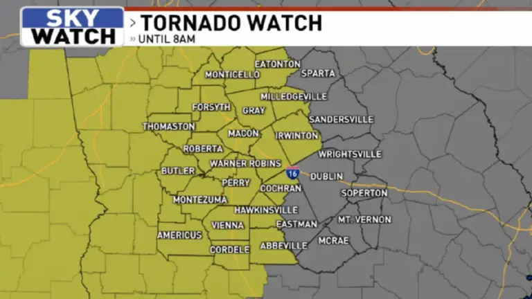 Tornado Warning Issued for Multiple Regions
