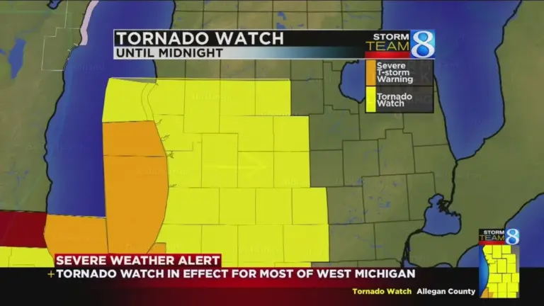 Michigan Tornado Warning Issues as Severe Storms Hit Southeast Region