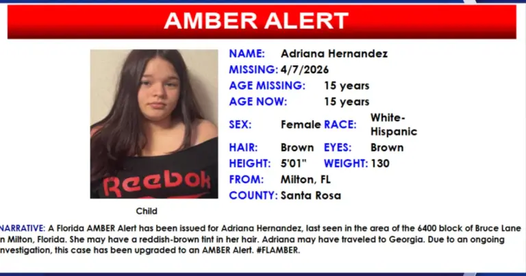 Santa rosa county: Amber Alert Issued in  for Missing Teen Adriana Hernandez